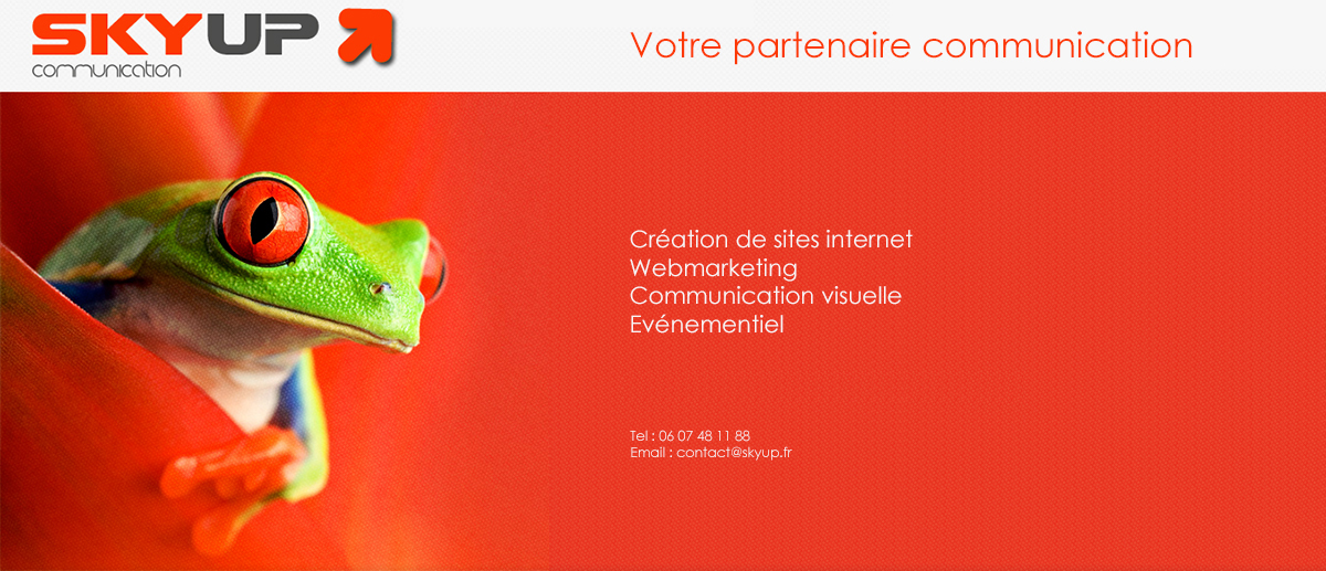 Sky Up Communication, votre partenaire communication, création de sites internet, webmarketing, communication visuelle, événementiel